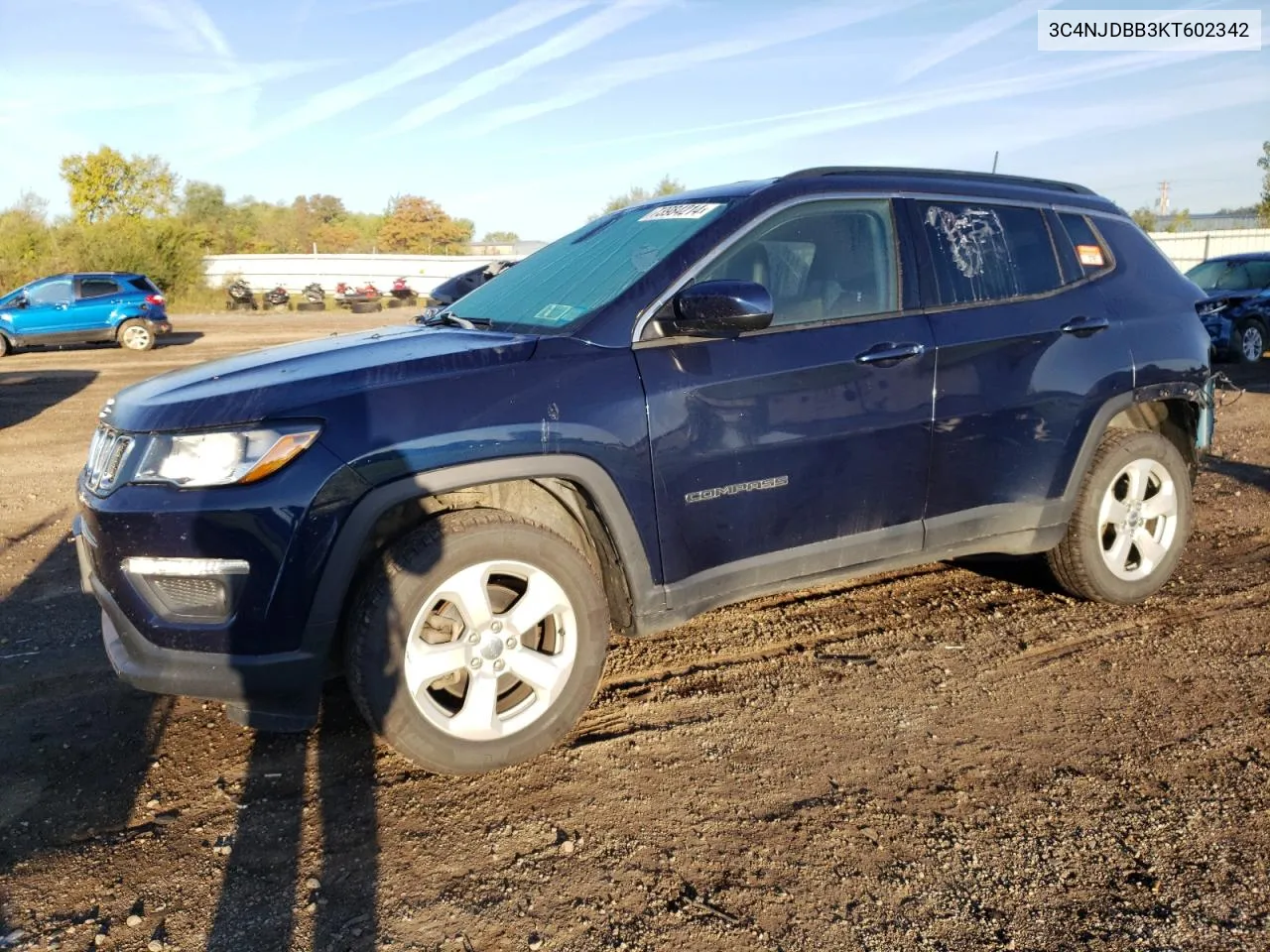 2019 Jeep Compass Latitude VIN: 3C4NJDBB3KT602342 Lot: 73984214