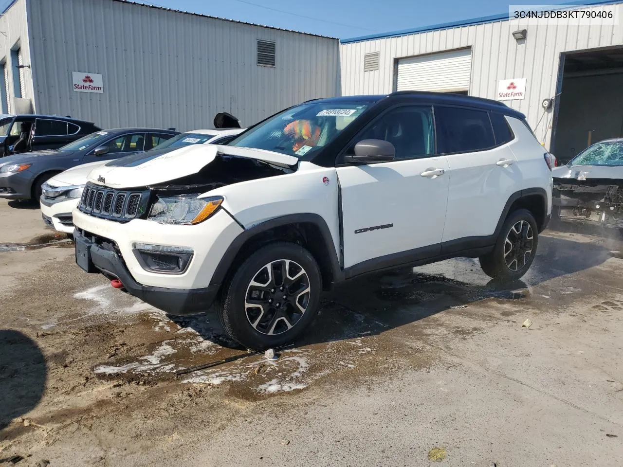 2019 Jeep Compass Trailhawk VIN: 3C4NJDDB3KT790406 Lot: 74910734