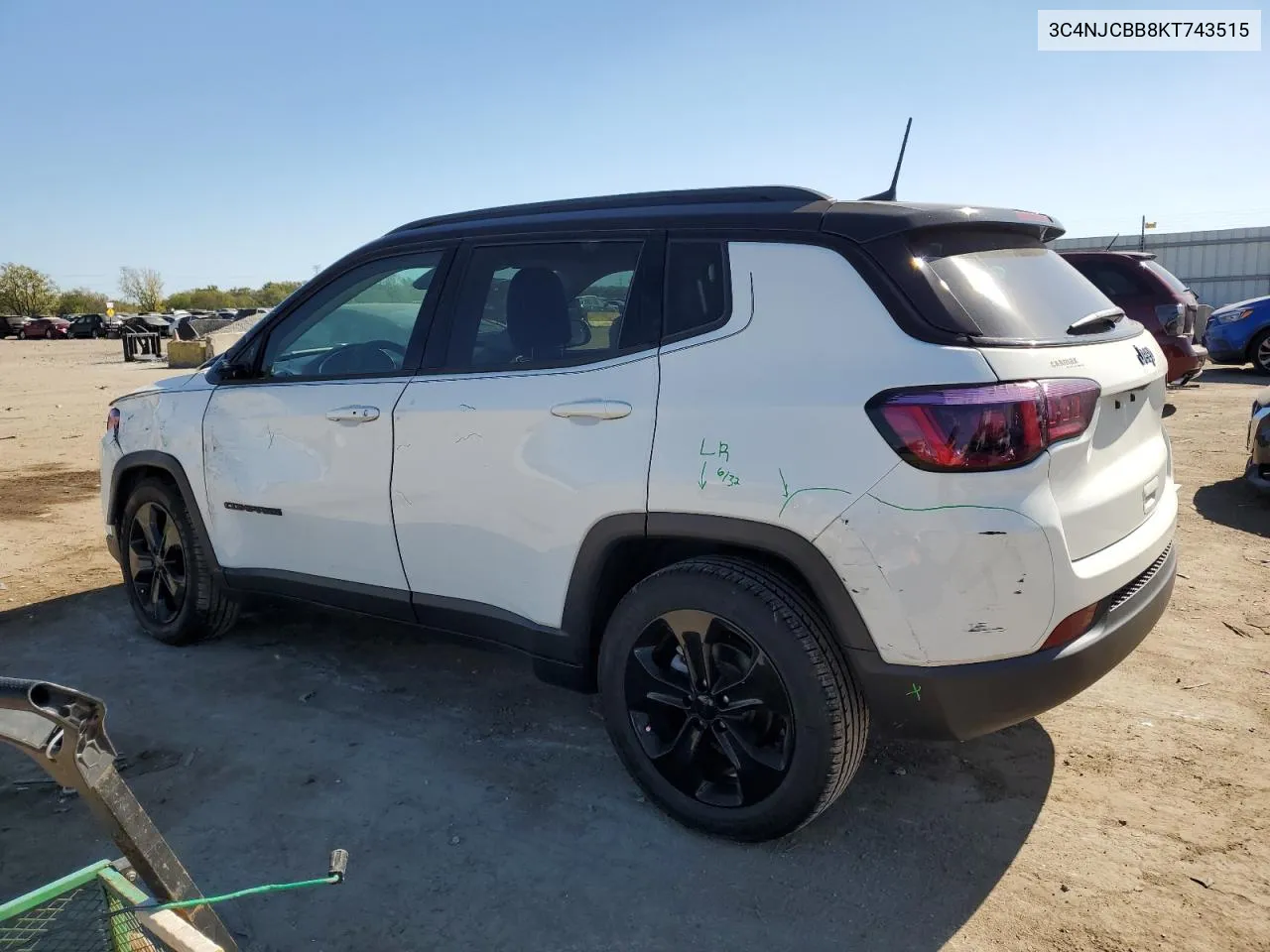 2019 Jeep Compass Latitude VIN: 3C4NJCBB8KT743515 Lot: 75040104