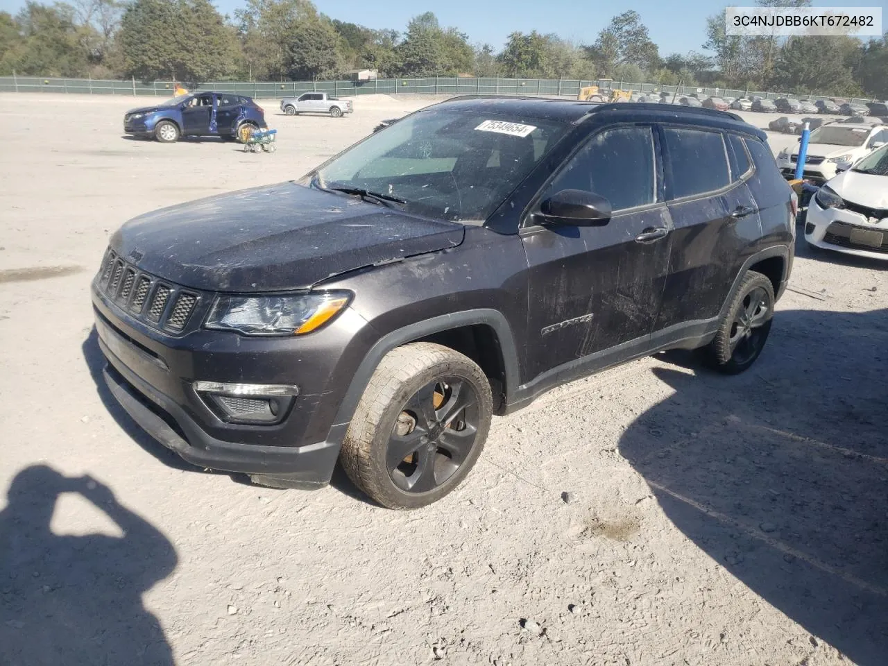 2019 Jeep Compass Latitude VIN: 3C4NJDBB6KT672482 Lot: 75349654