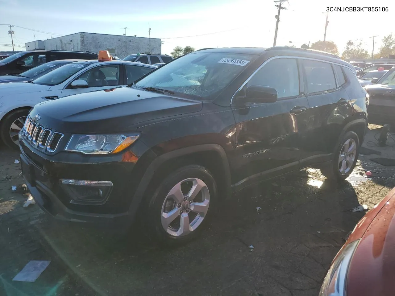 2019 Jeep Compass Latitude VIN: 3C4NJCBB3KT855106 Lot: 75557034