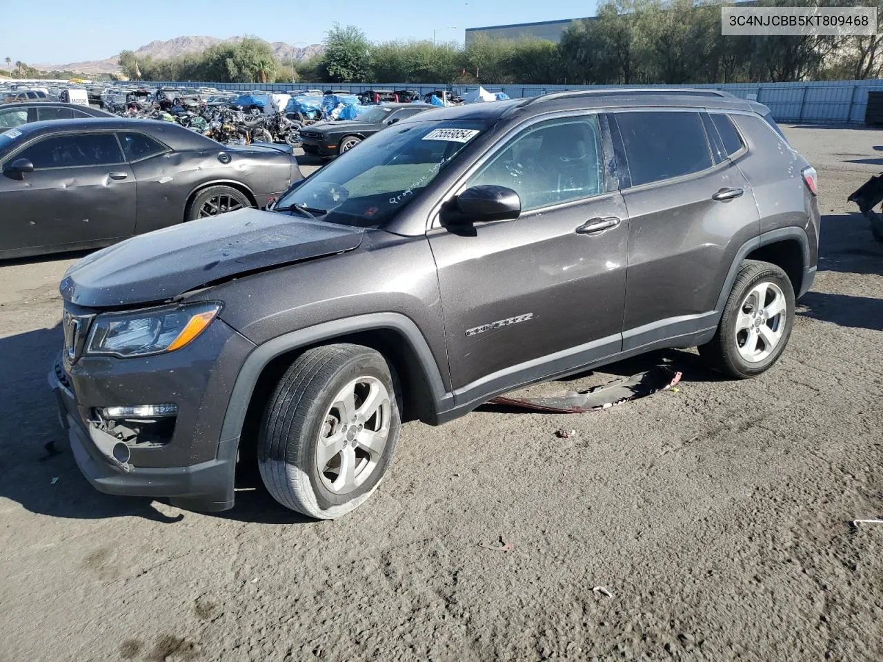 2019 Jeep Compass Latitude VIN: 3C4NJCBB5KT809468 Lot: 75569854