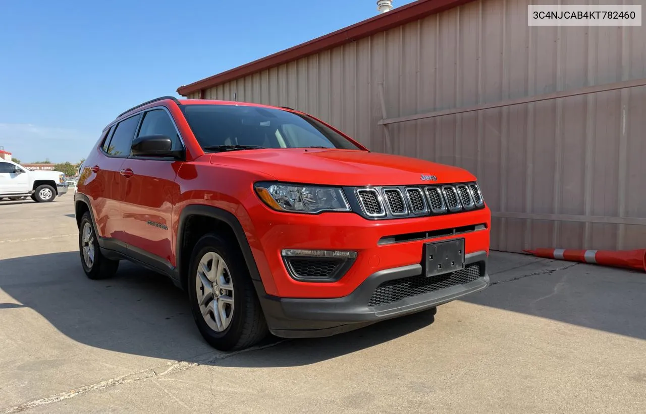 2019 Jeep Compass Sport VIN: 3C4NJCAB4KT782460 Lot: 75651424