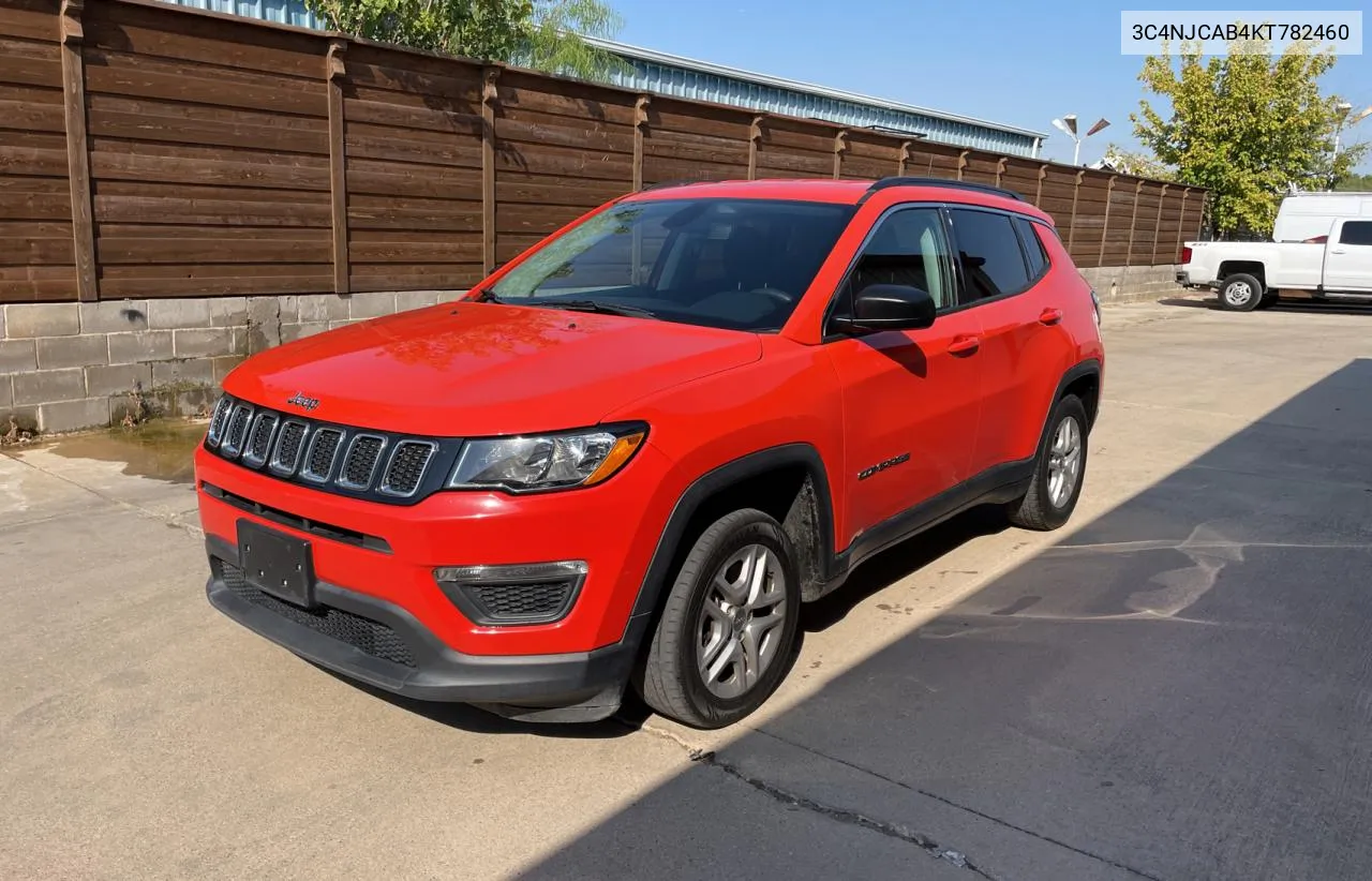 2019 Jeep Compass Sport VIN: 3C4NJCAB4KT782460 Lot: 75651424