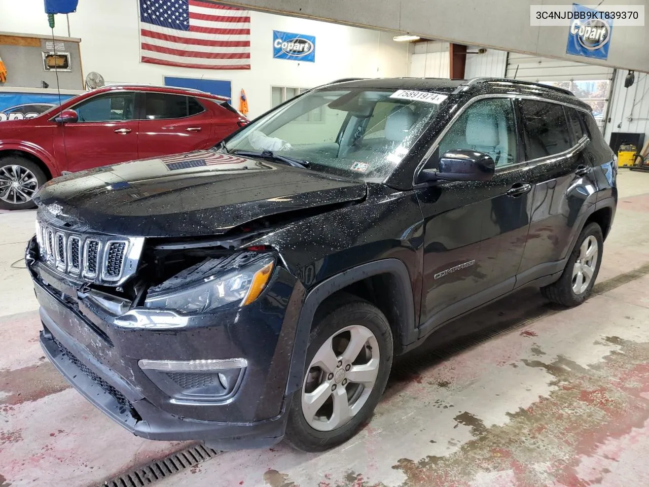 2019 Jeep Compass Latitude VIN: 3C4NJDBB9KT839370 Lot: 75891974