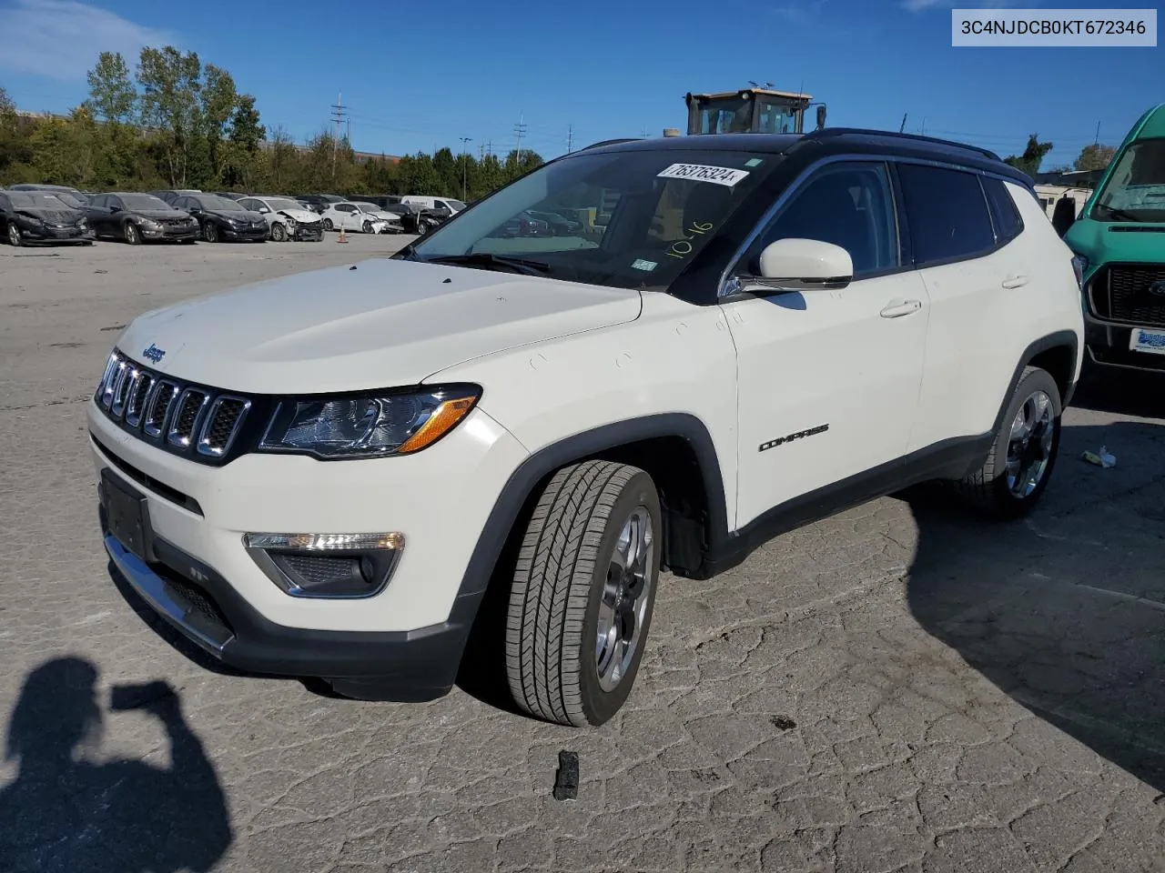 2019 Jeep Compass Limited VIN: 3C4NJDCB0KT672346 Lot: 76376324