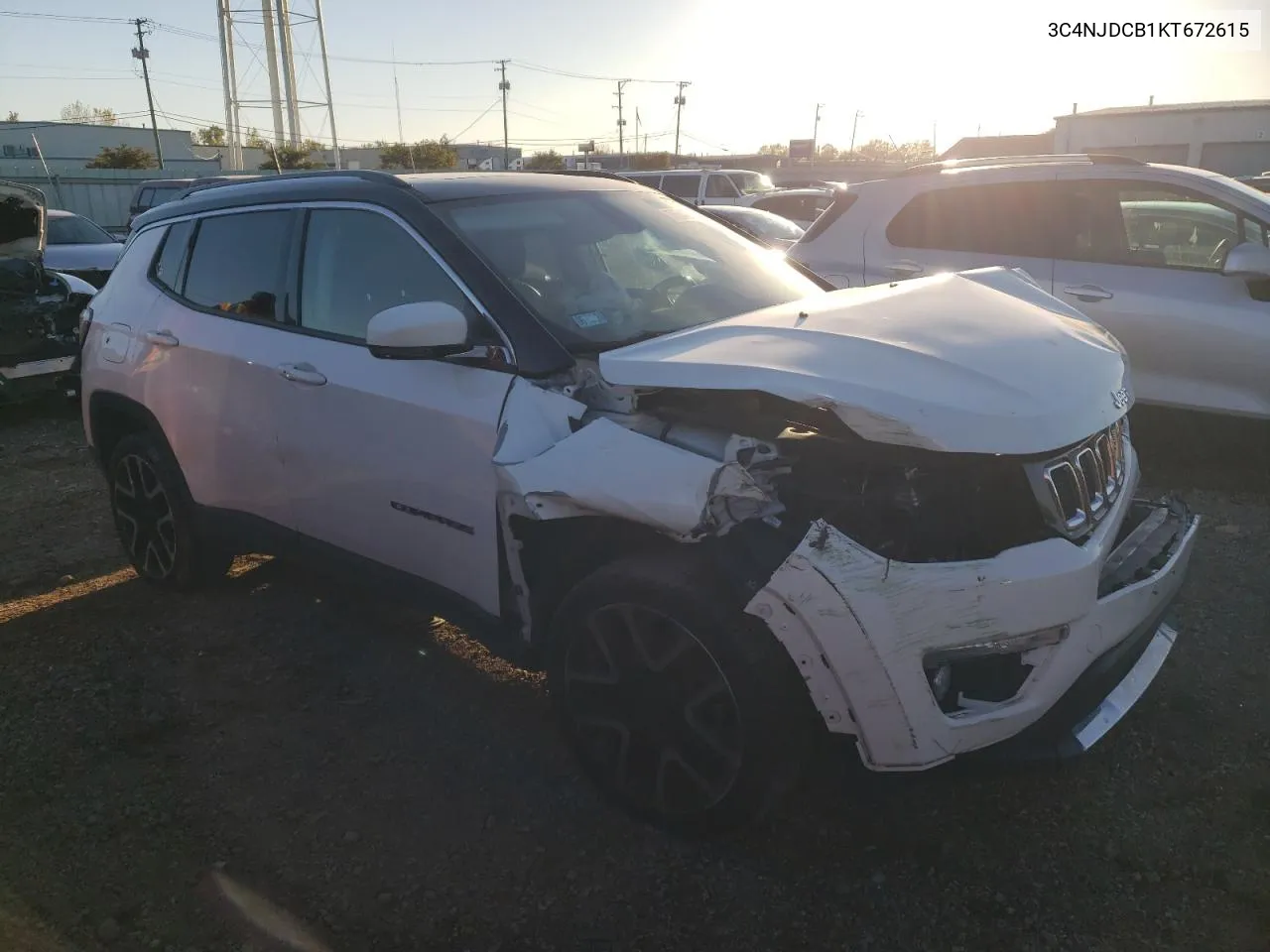 2019 Jeep Compass Limited VIN: 3C4NJDCB1KT672615 Lot: 76542854