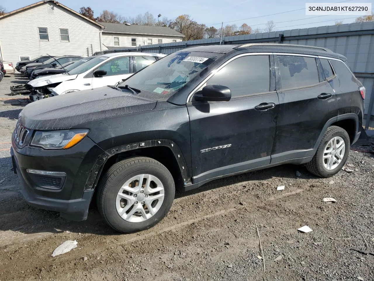 2019 Jeep Compass Sport VIN: 3C4NJDAB1KT627290 Lot: 78333774