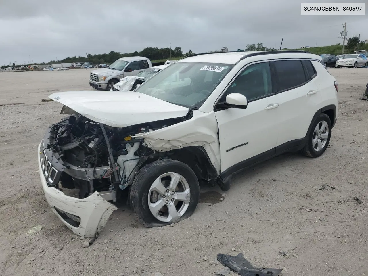 2019 Jeep Compass Latitude VIN: 3C4NJCBB6KT840597 Lot: 79409874