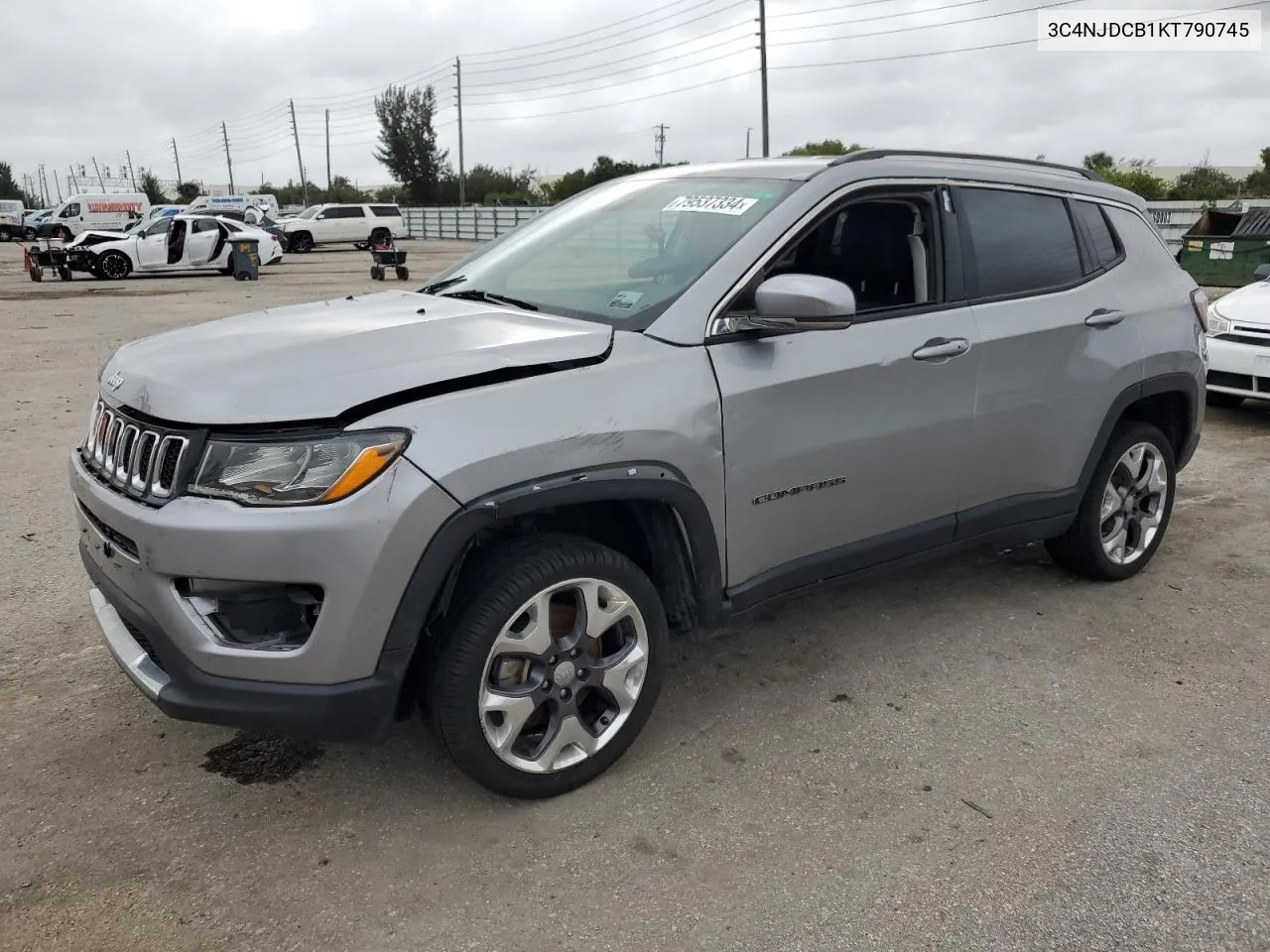 2019 Jeep Compass Limited VIN: 3C4NJDCB1KT790745 Lot: 79537334