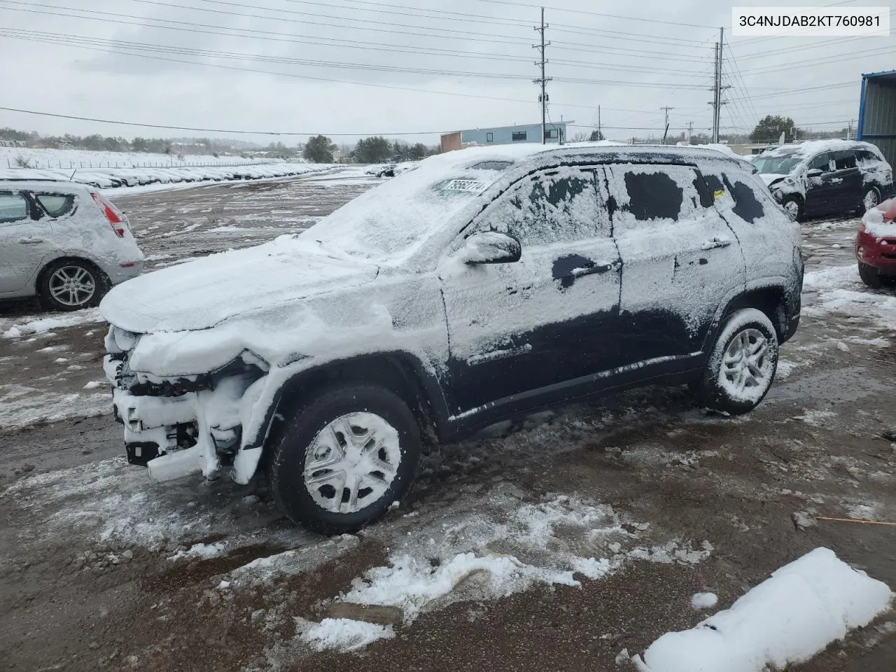 2019 Jeep Compass Sport VIN: 3C4NJDAB2KT760981 Lot: 79562774