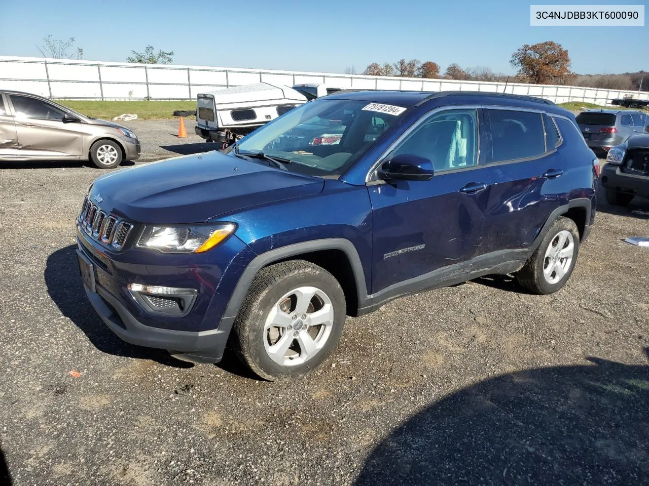 2019 Jeep Compass Latitude VIN: 3C4NJDBB3KT600090 Lot: 79781284