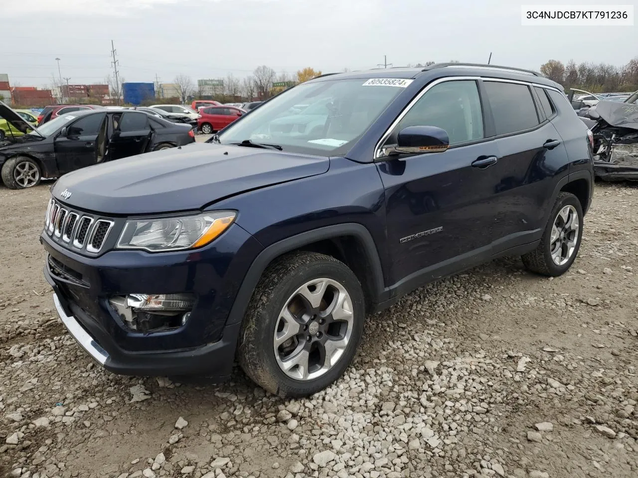 2019 Jeep Compass Limited VIN: 3C4NJDCB7KT791236 Lot: 80935824