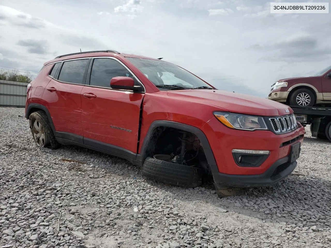 2020 Jeep Compass Latitude VIN: 3C4NJDBB9LT209236 Lot: 48158794