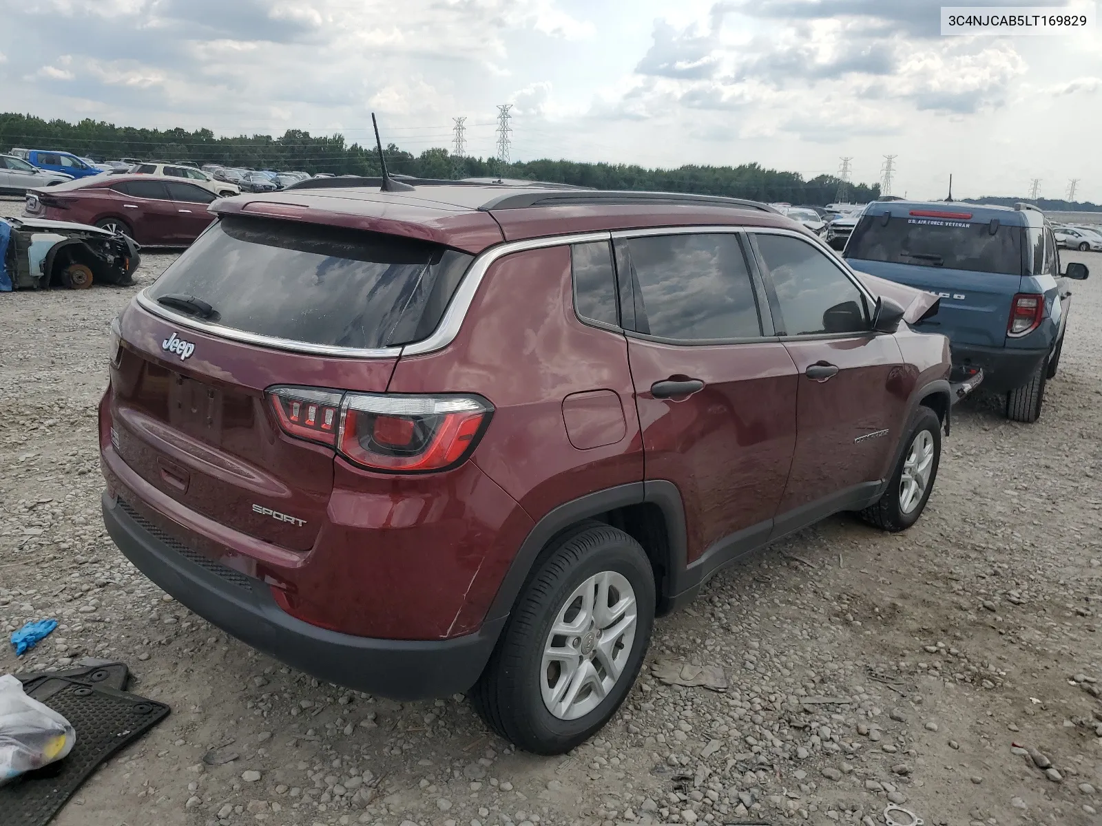 2020 Jeep Compass Sport VIN: 3C4NJCAB5LT169829 Lot: 62433764