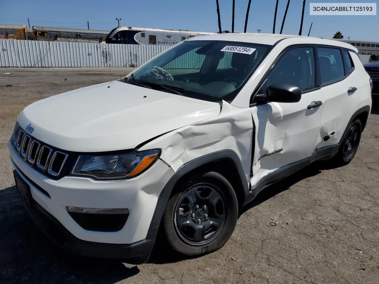 2020 Jeep Compass Sport VIN: 3C4NJCAB8LT125193 Lot: 68851294