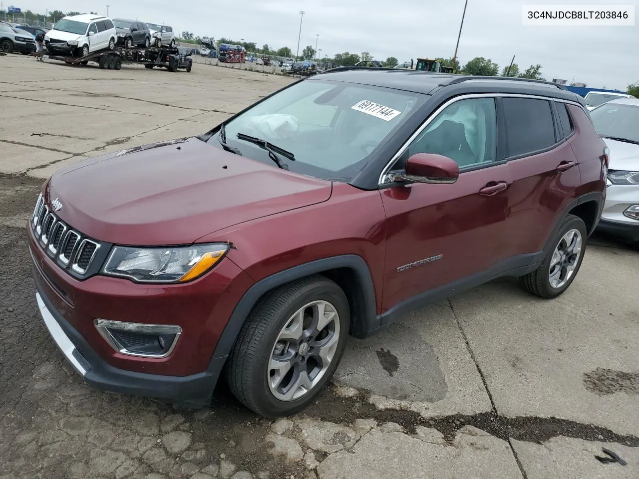 2020 Jeep Compass Limited VIN: 3C4NJDCB8LT203846 Lot: 69177144