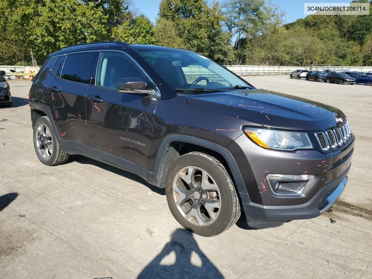 2020 Jeep Compass Limited VIN: 3C4NJDCB5LT208714 Lot: 74379944