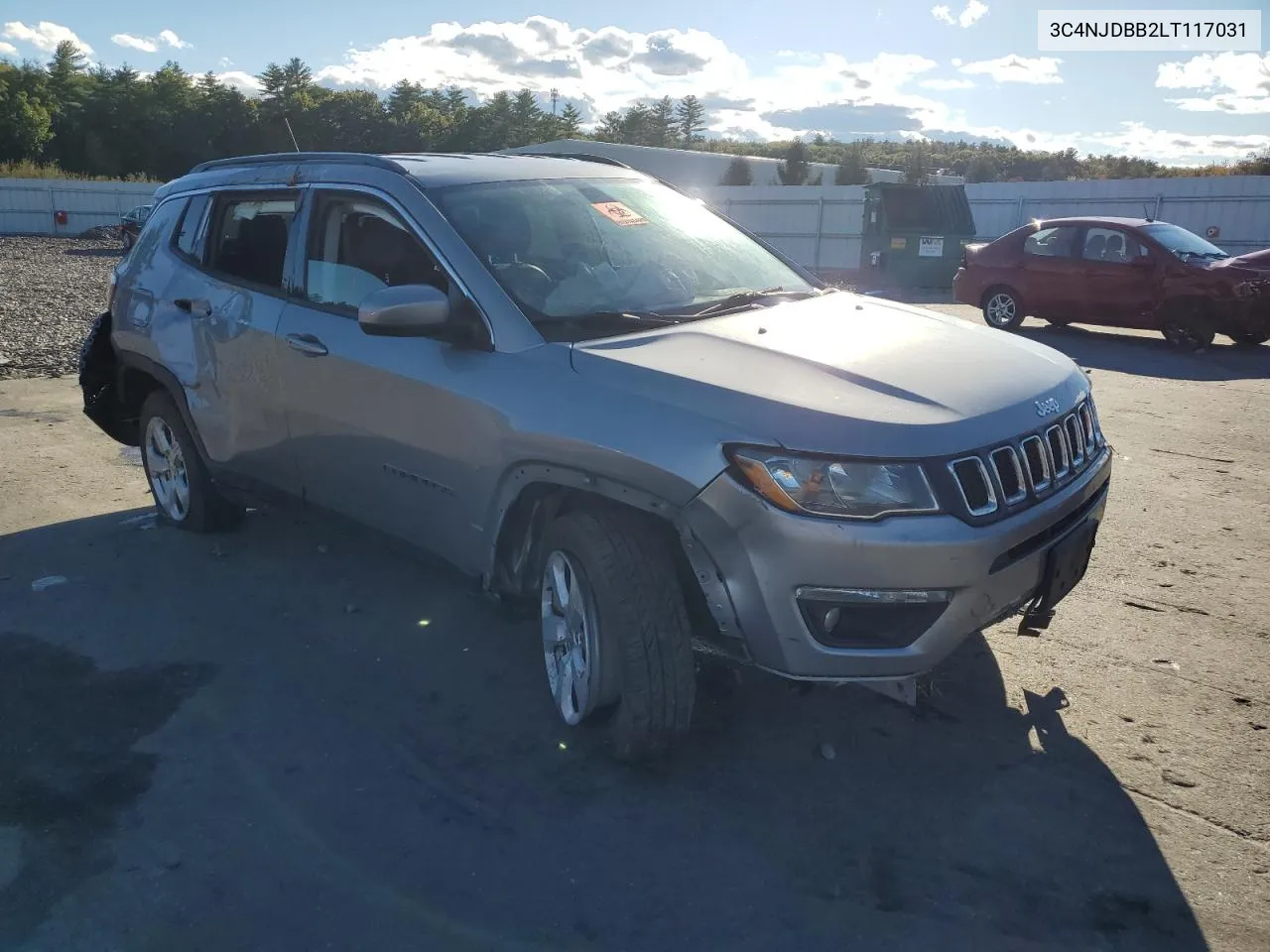 2020 Jeep Compass Latitude VIN: 3C4NJDBB2LT117031 Lot: 75084614