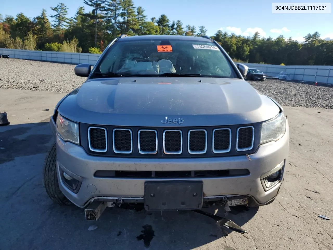 2020 Jeep Compass Latitude VIN: 3C4NJDBB2LT117031 Lot: 75084614