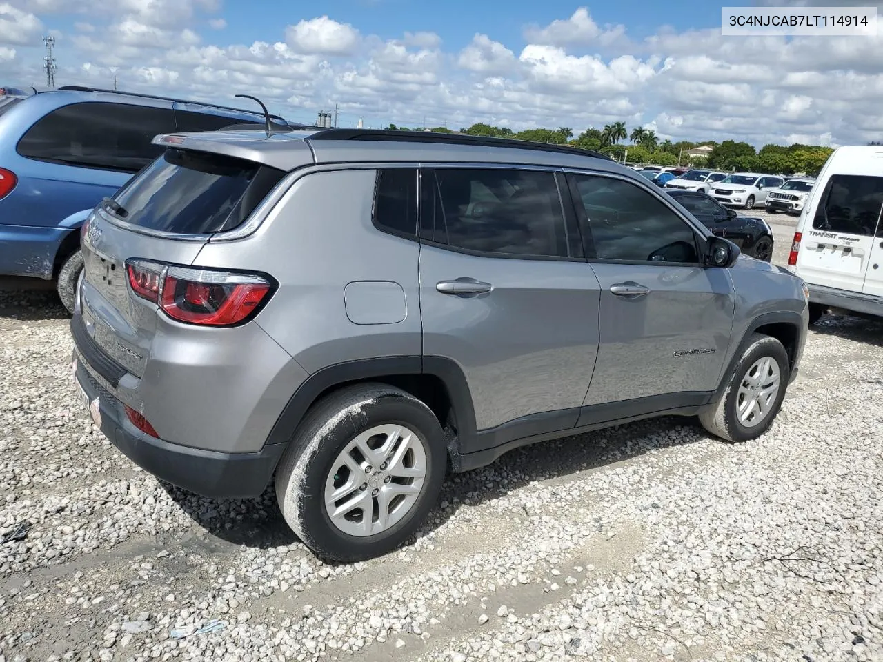 2020 Jeep Compass Sport VIN: 3C4NJCAB7LT114914 Lot: 75648764