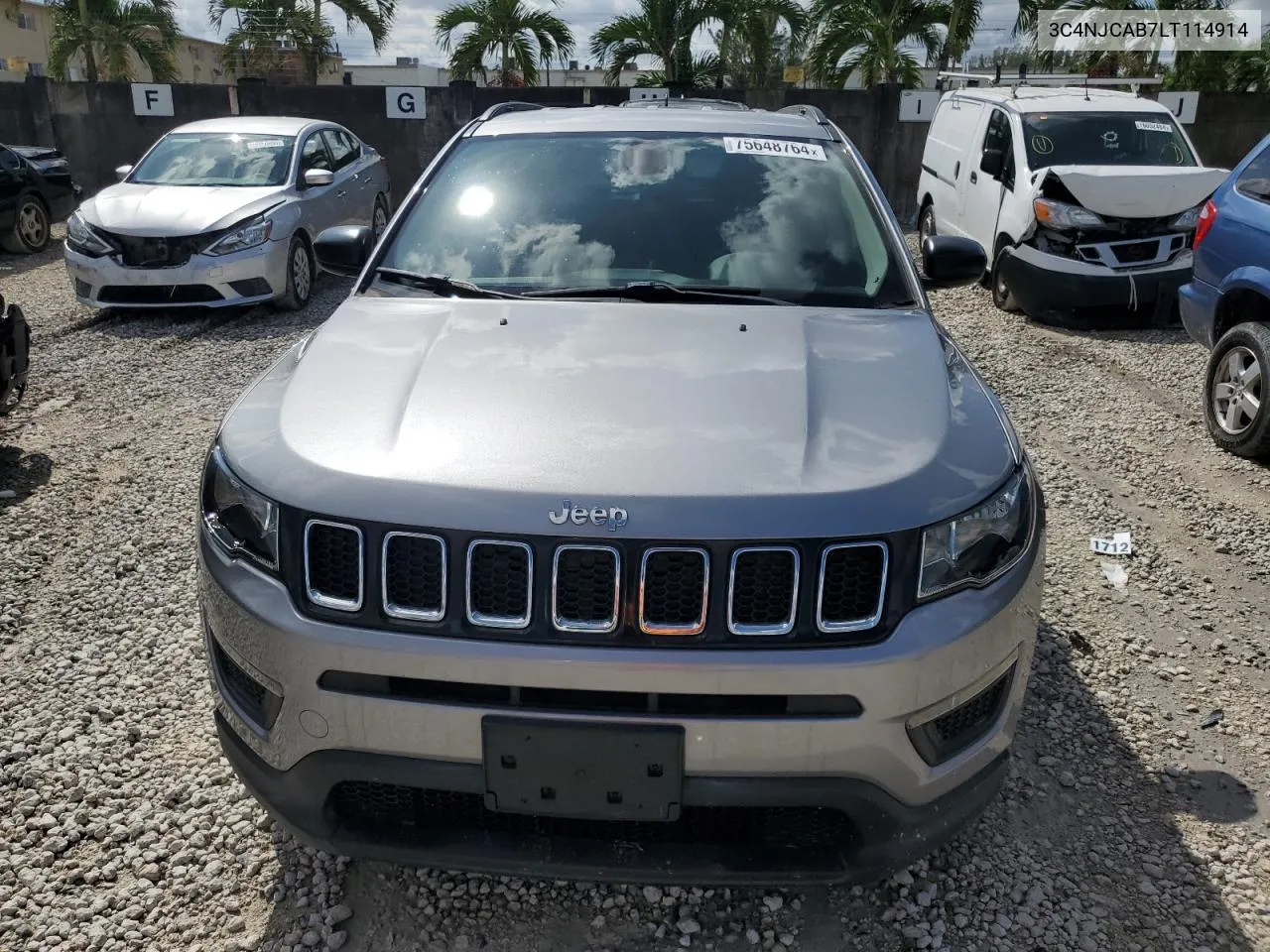 2020 Jeep Compass Sport VIN: 3C4NJCAB7LT114914 Lot: 75648764