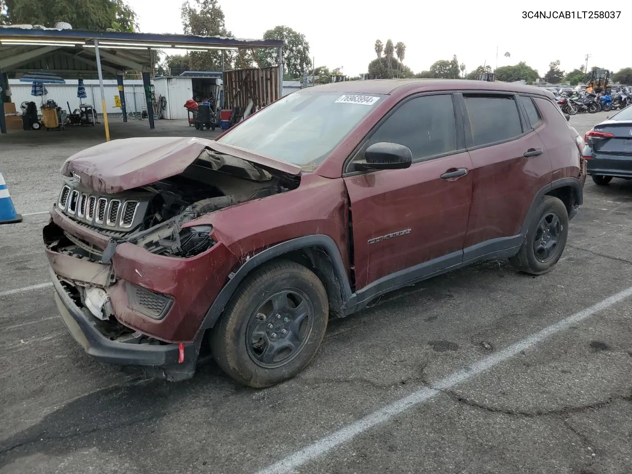 2020 Jeep Compass Sport VIN: 3C4NJCAB1LT258037 Lot: 76963994