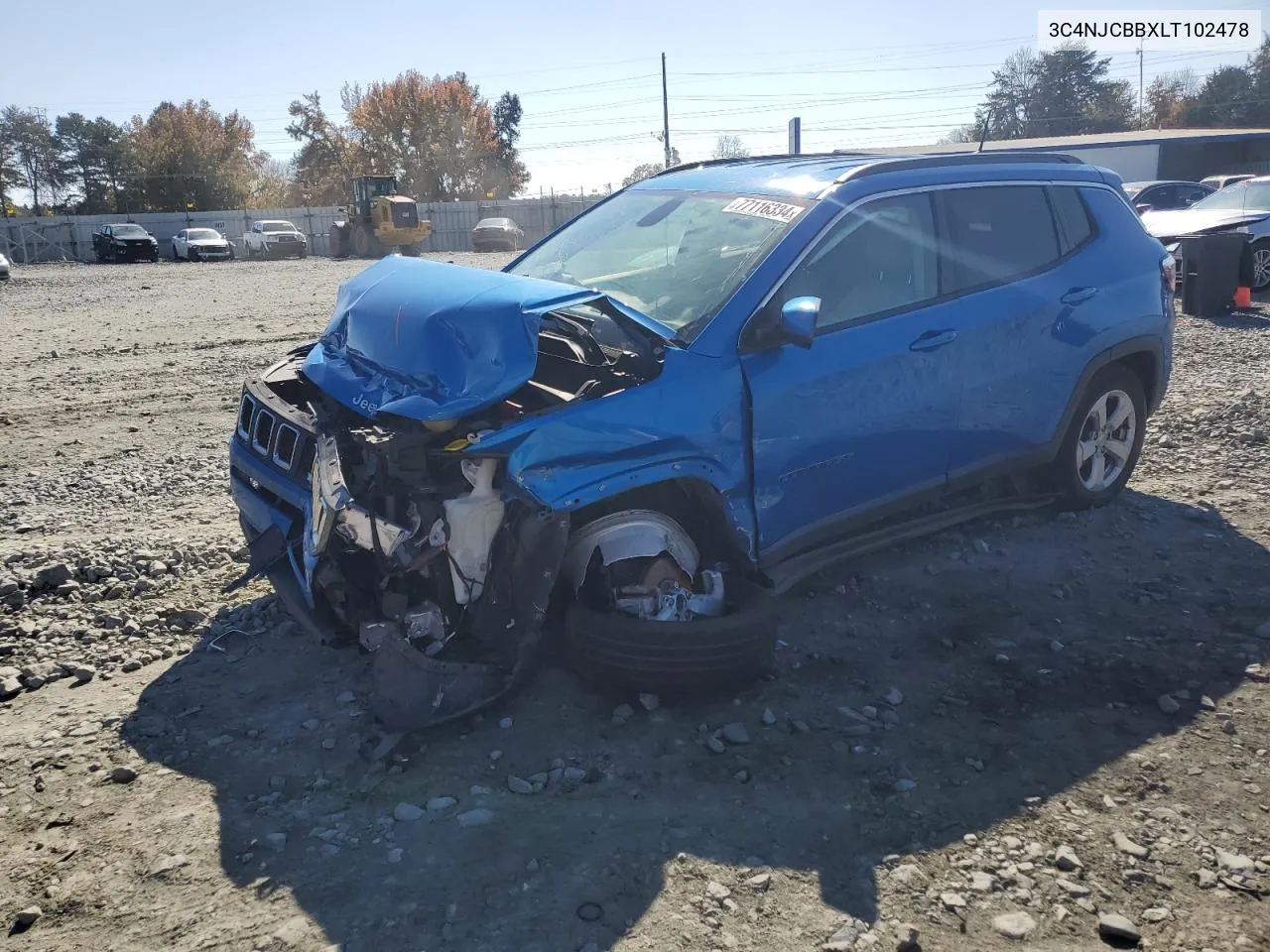 2020 Jeep Compass Latitude VIN: 3C4NJCBBXLT102478 Lot: 77116334