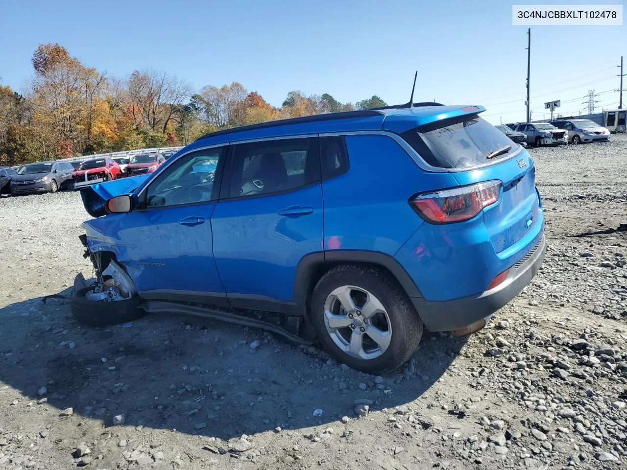 2020 Jeep Compass Latitude VIN: 3C4NJCBBXLT102478 Lot: 77116334