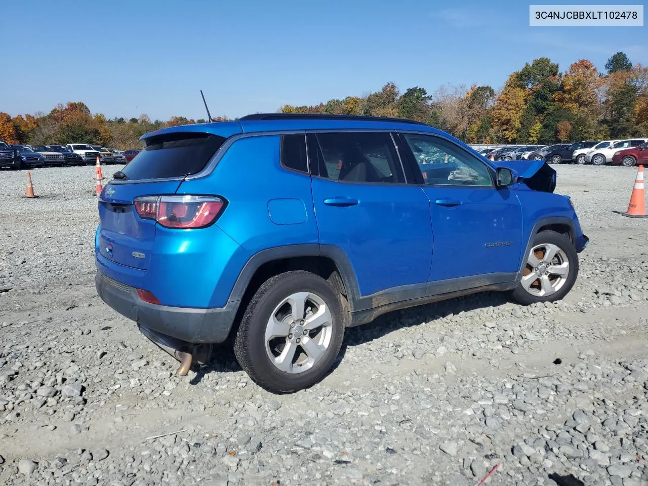 2020 Jeep Compass Latitude VIN: 3C4NJCBBXLT102478 Lot: 77116334