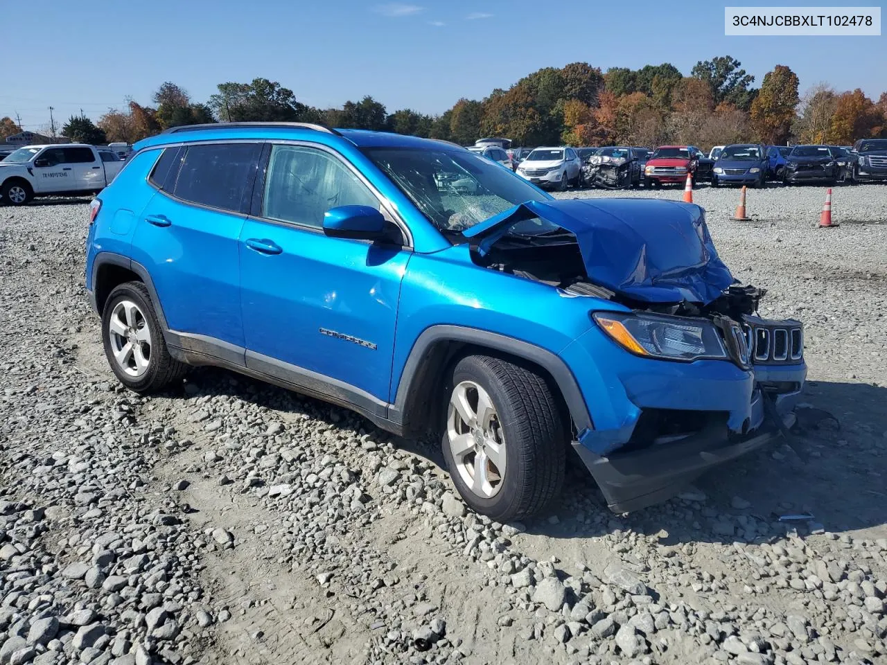 2020 Jeep Compass Latitude VIN: 3C4NJCBBXLT102478 Lot: 77116334