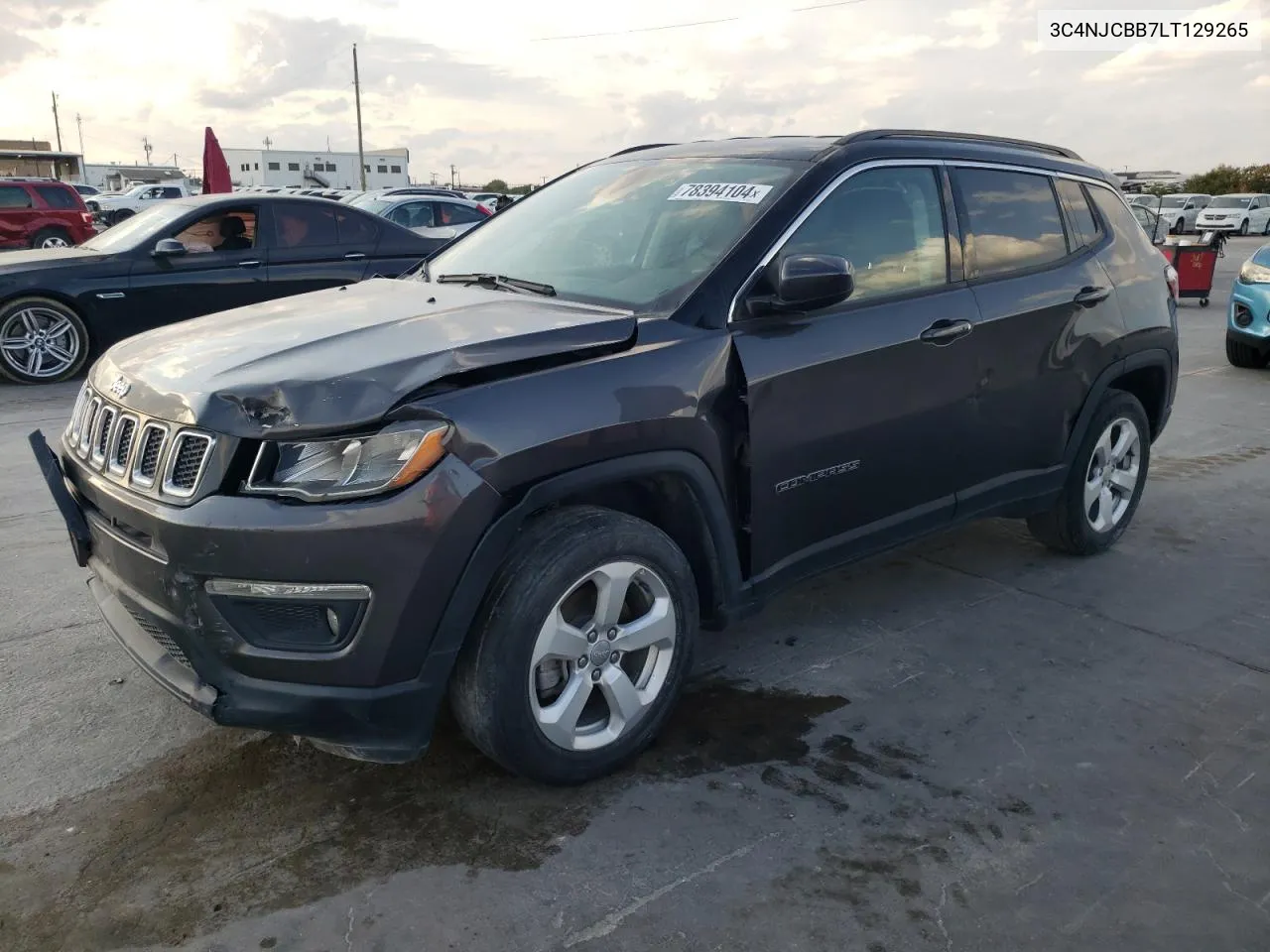 2020 Jeep Compass Latitude VIN: 3C4NJCBB7LT129265 Lot: 78394104