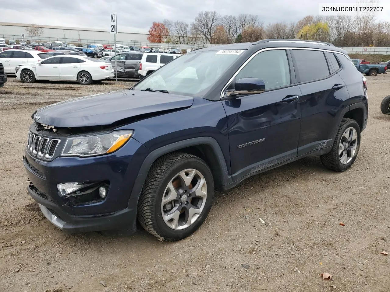 2020 Jeep Compass Limited VIN: 3C4NJDCB1LT222707 Lot: 78655754