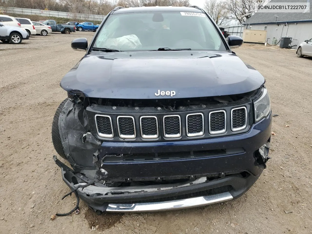 2020 Jeep Compass Limited VIN: 3C4NJDCB1LT222707 Lot: 78655754