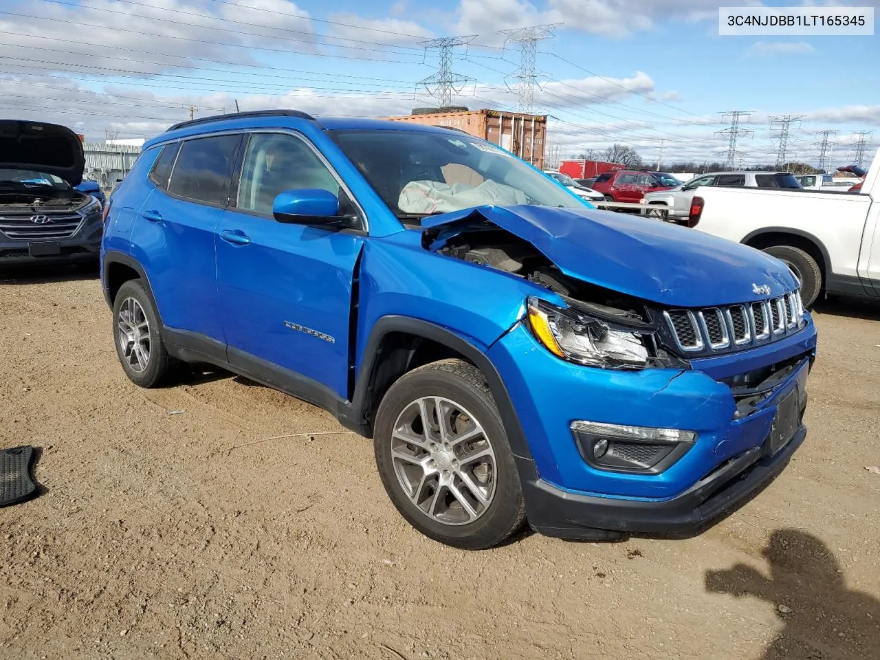 2020 Jeep Compass Latitude VIN: 3C4NJDBB1LT165345 Lot: 80168114