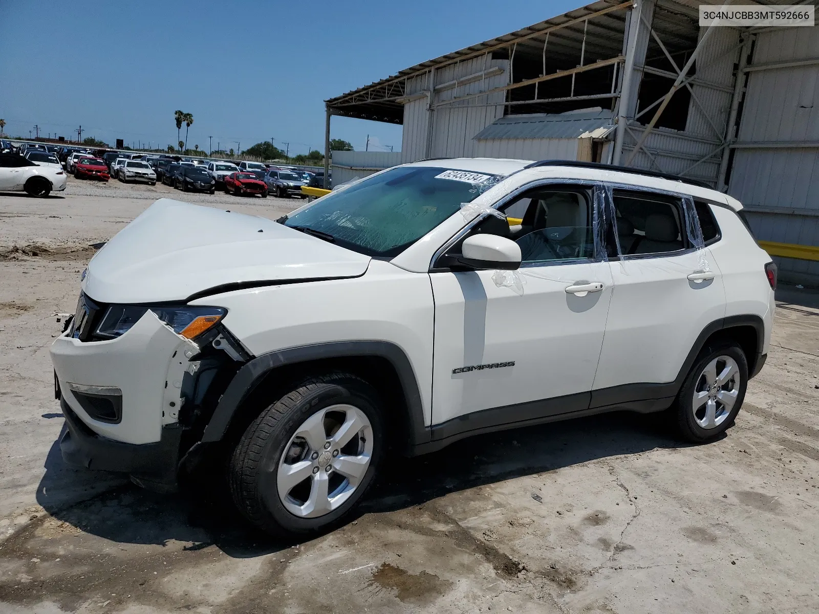 2021 Jeep Compass Latitude VIN: 3C4NJCBB3MT592666 Lot: 62435134