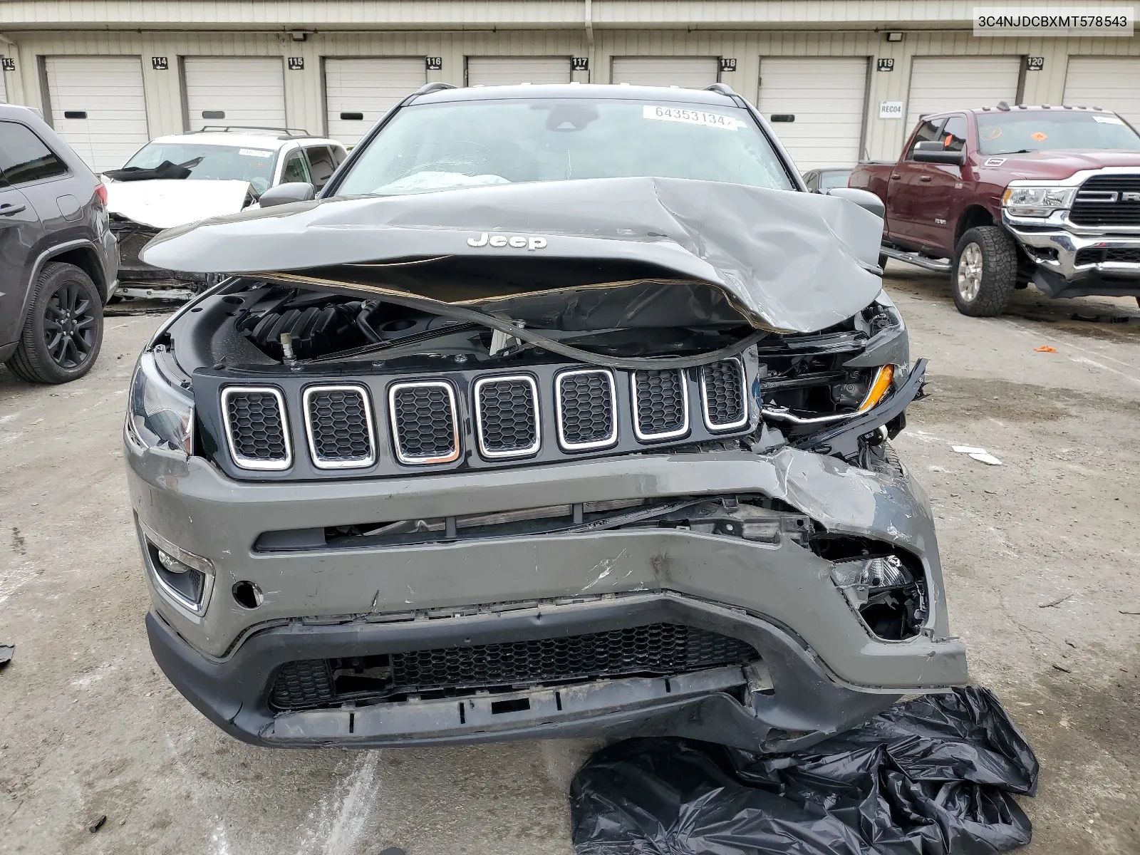 2021 Jeep Compass Limited VIN: 3C4NJDCBXMT578543 Lot: 64353134