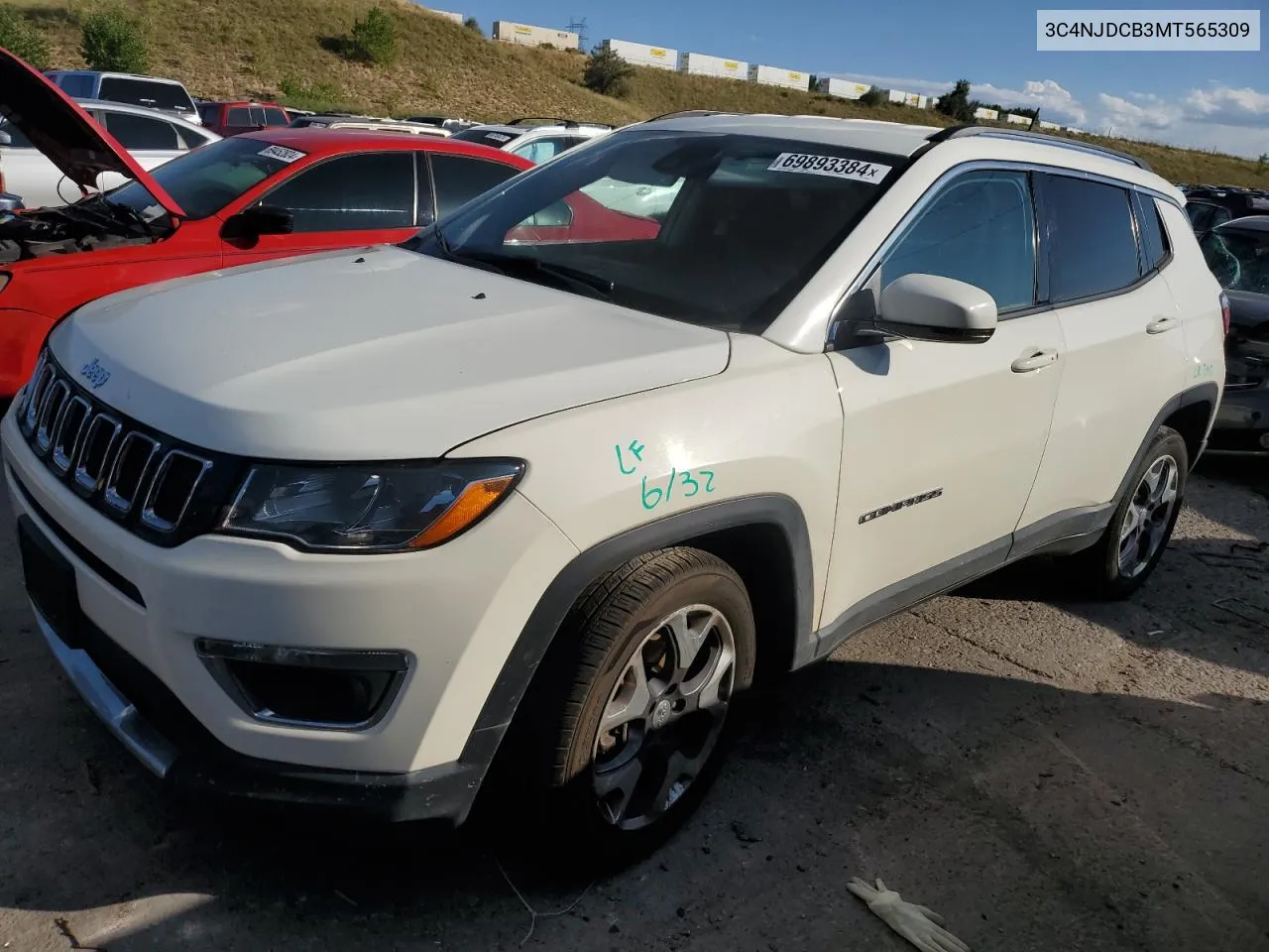 2021 Jeep Compass Limited VIN: 3C4NJDCB3MT565309 Lot: 69893384