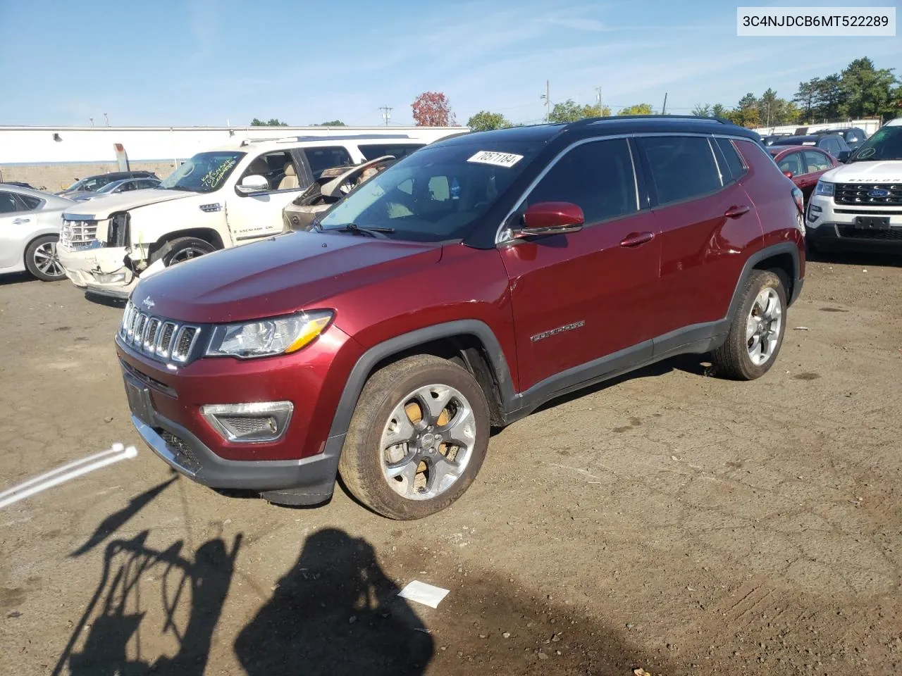 2021 Jeep Compass Limited VIN: 3C4NJDCB6MT522289 Lot: 70571184