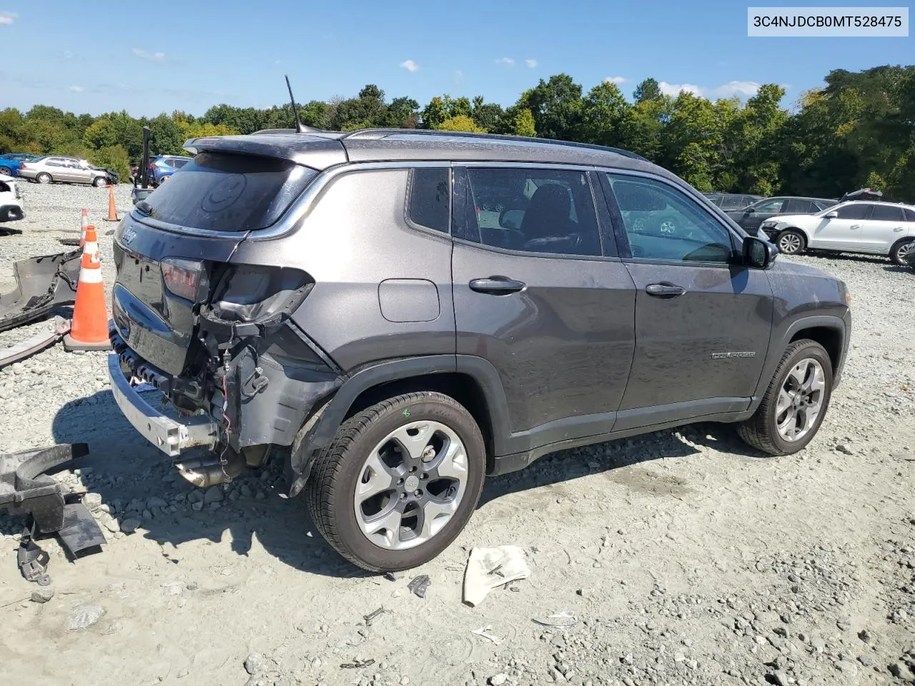 2021 Jeep Compass Limited VIN: 3C4NJDCB0MT528475 Lot: 70799104