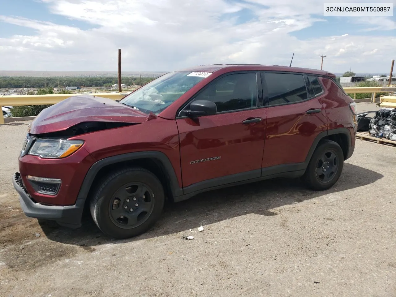 2021 Jeep Compass Sport VIN: 3C4NJCAB0MT560887 Lot: 71124614