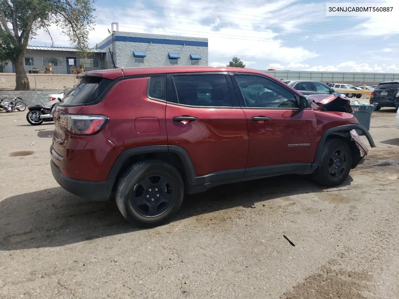 2021 Jeep Compass Sport VIN: 3C4NJCAB0MT560887 Lot: 71124614