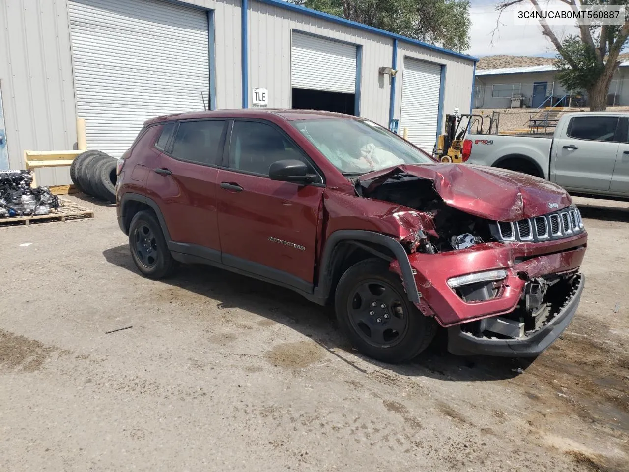 2021 Jeep Compass Sport VIN: 3C4NJCAB0MT560887 Lot: 71124614