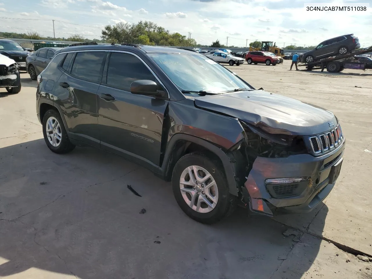 2021 Jeep Compass Sport VIN: 3C4NJCAB7MT511038 Lot: 72466434