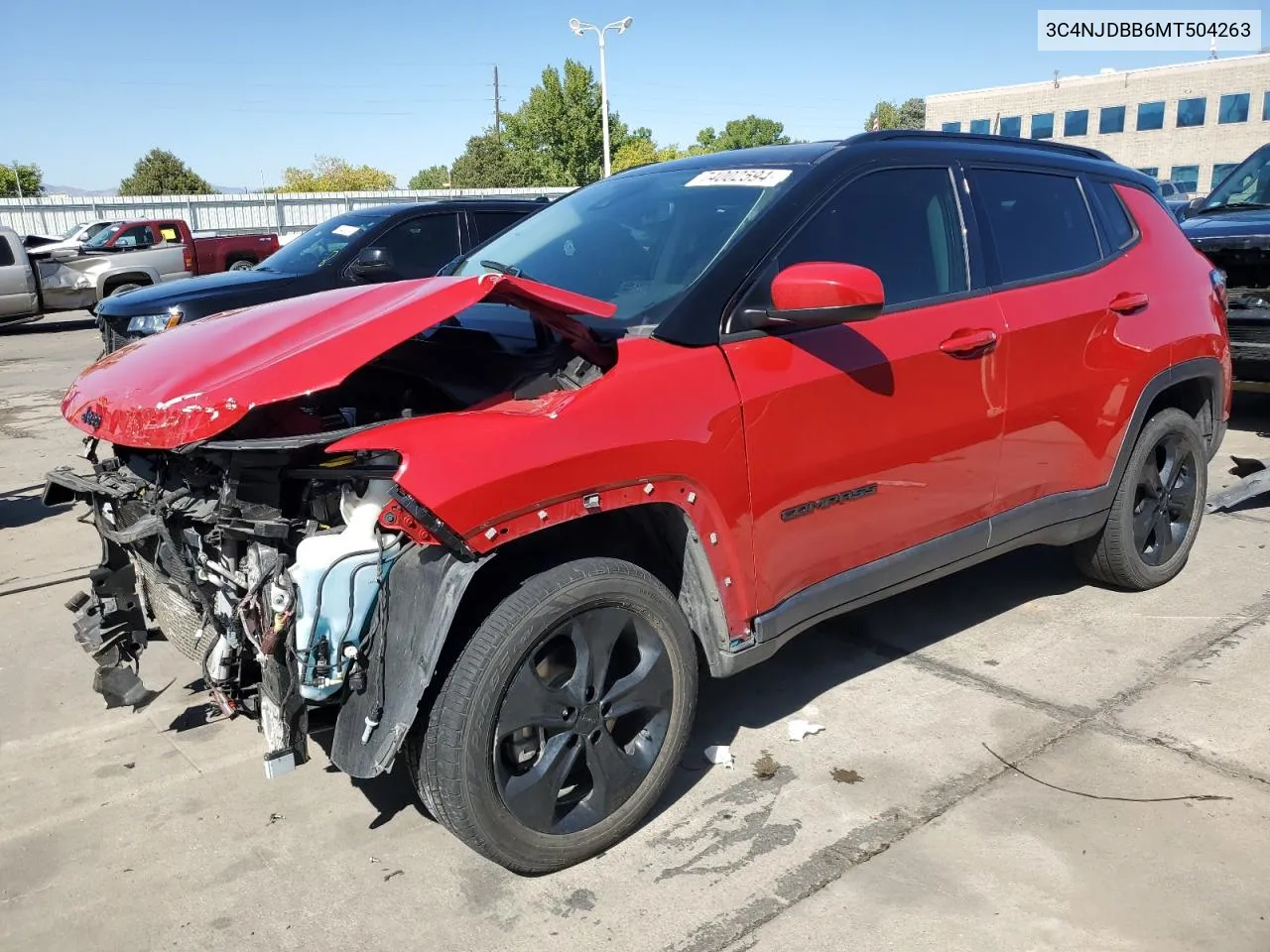 2021 Jeep Compass Latitude VIN: 3C4NJDBB6MT504263 Lot: 74002594