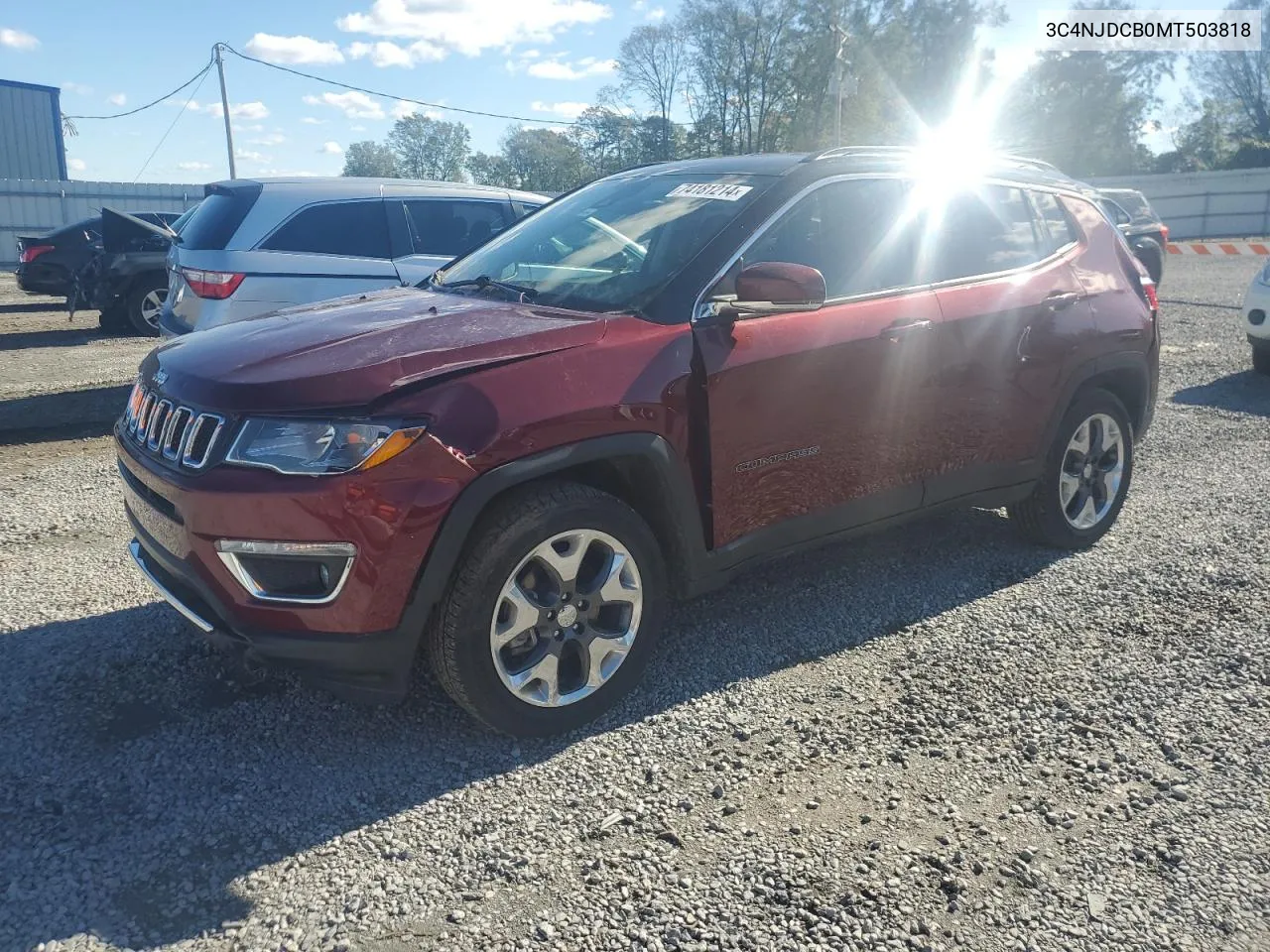 2021 Jeep Compass Limited VIN: 3C4NJDCB0MT503818 Lot: 74181214