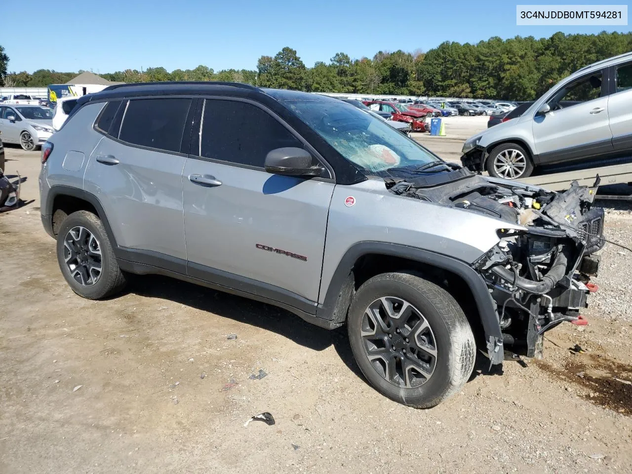 2021 Jeep Compass Trailhawk VIN: 3C4NJDDB0MT594281 Lot: 75821504