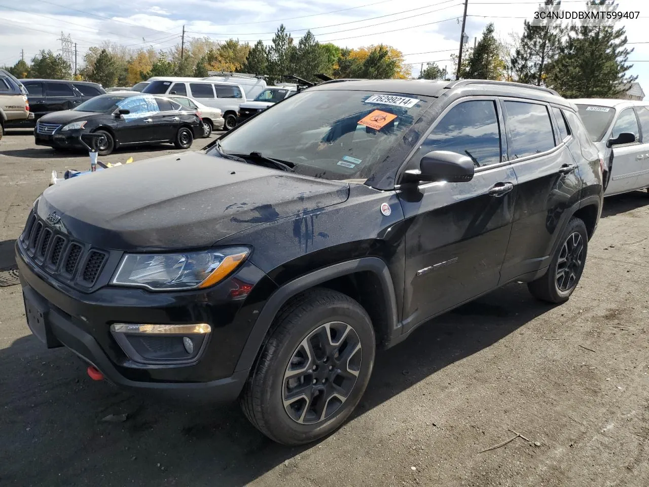 2021 Jeep Compass Trailhawk VIN: 3C4NJDDBXMT599407 Lot: 76299214