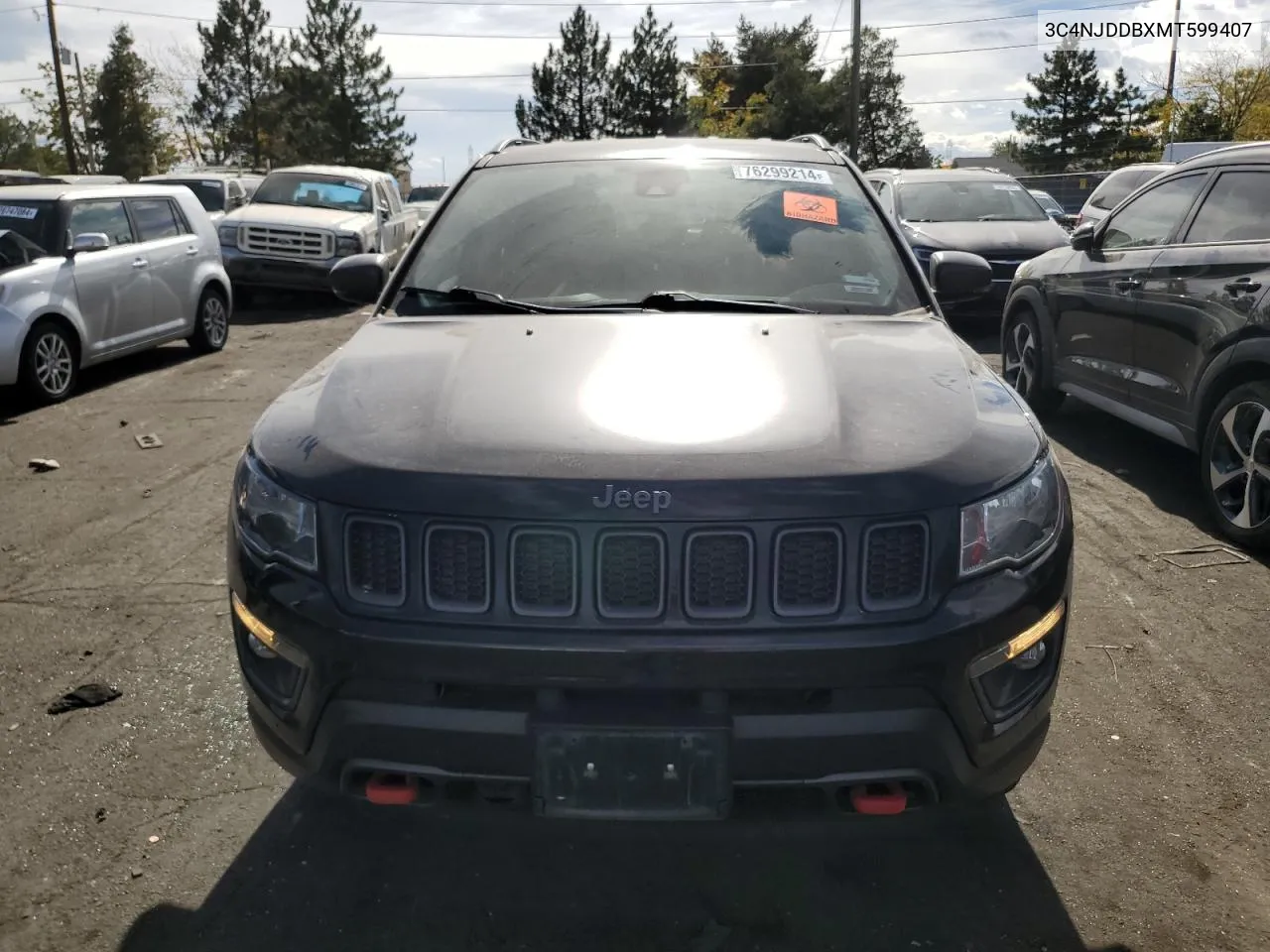 2021 Jeep Compass Trailhawk VIN: 3C4NJDDBXMT599407 Lot: 76299214