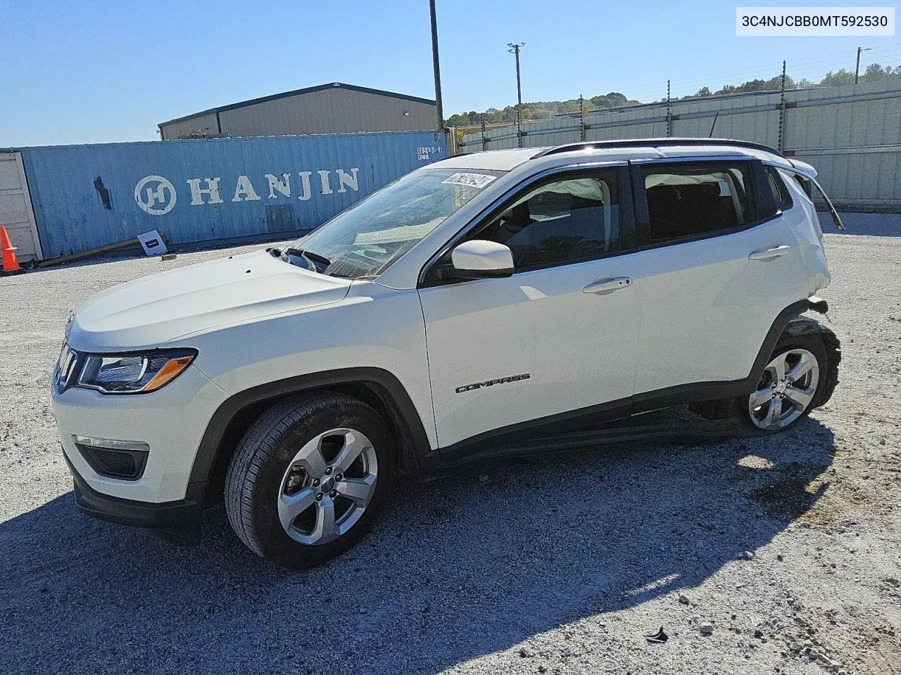 2021 Jeep Compass Latitude VIN: 3C4NJCBB0MT592530 Lot: 76749294